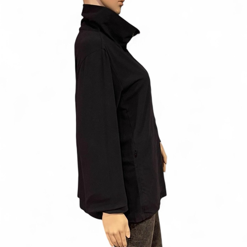 Eileen Fisher Organic Cotton Jersey Knit Black Zip-up Jacket Size L Lightweight - Picture 3 of 6